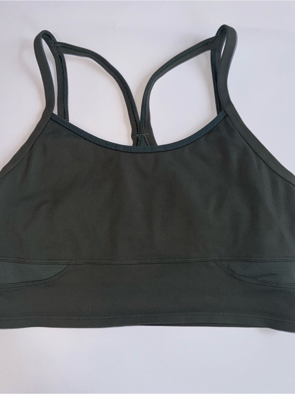 Athleta Women’s Small Olive Green Strappy Racerback Mesh Sports Bra